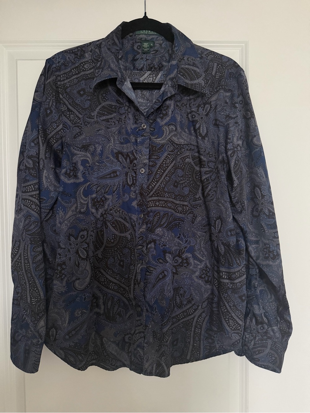 Ralph Lauren Blue and Navy Paisley Button-Up